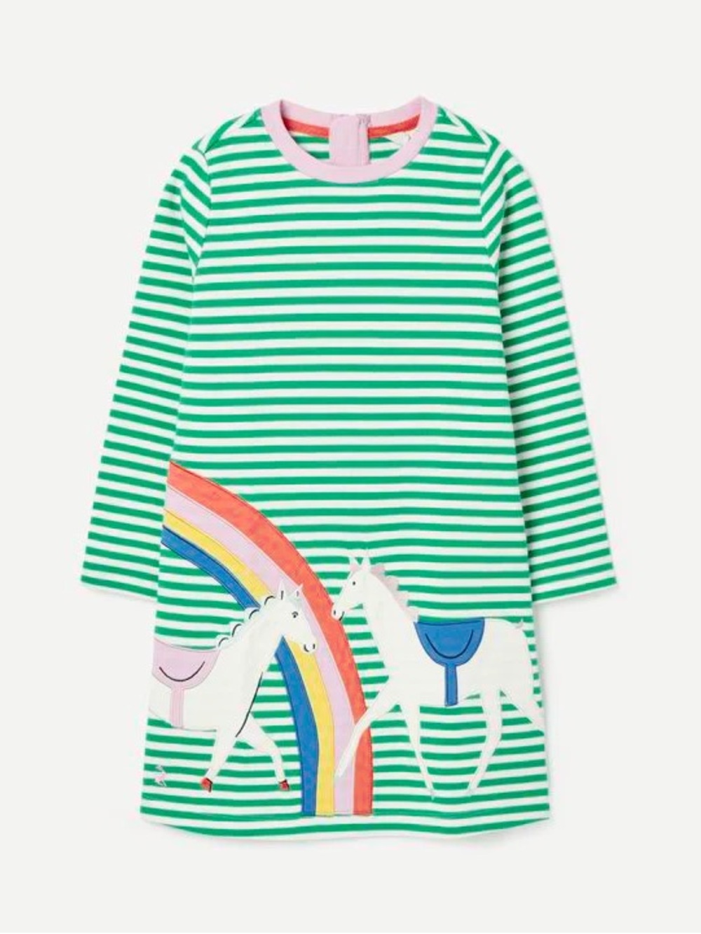 Joules Rosalee Shirt Dress Long Sleeve Green Horses size 6 Years